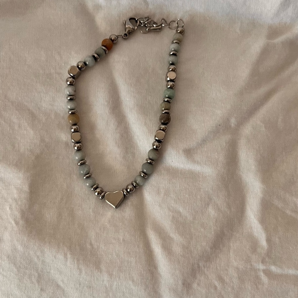 Elegant Silver and Gray Beaded Bracelet